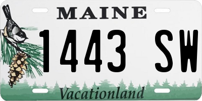 ME license plate 1443SW