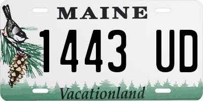 ME license plate 1443UD