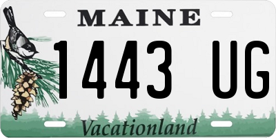 ME license plate 1443UG