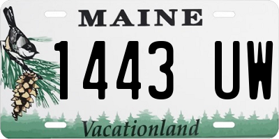 ME license plate 1443UW