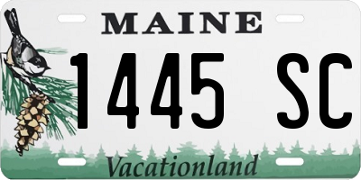 ME license plate 1445SC