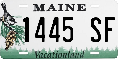 ME license plate 1445SF
