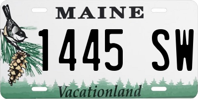 ME license plate 1445SW