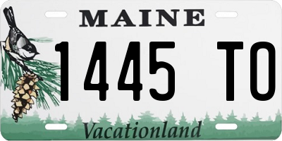 ME license plate 1445TO