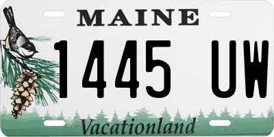 ME license plate 1445UW