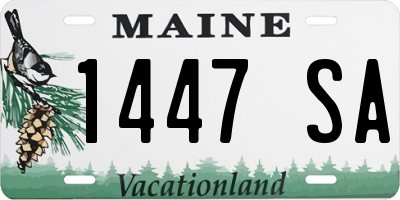 ME license plate 1447SA