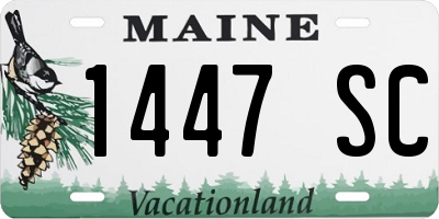 ME license plate 1447SC