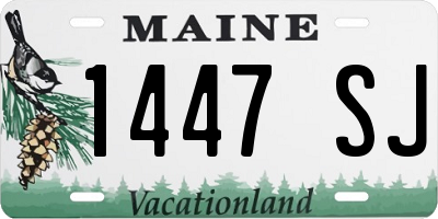 ME license plate 1447SJ