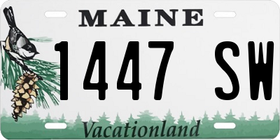 ME license plate 1447SW