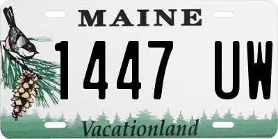 ME license plate 1447UW