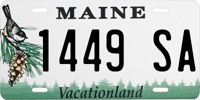 ME license plate 1449SA