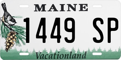 ME license plate 1449SP