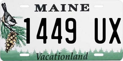 ME license plate 1449UX