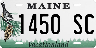 ME license plate 1450SC