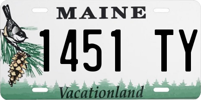 ME license plate 1451TY