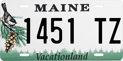 ME license plate 1451TZ