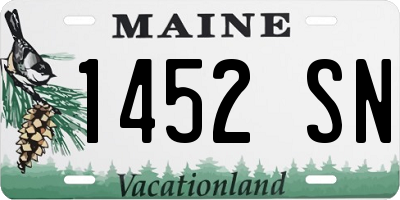 ME license plate 1452SN