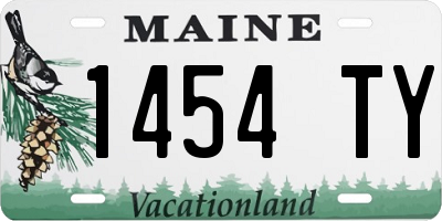 ME license plate 1454TY