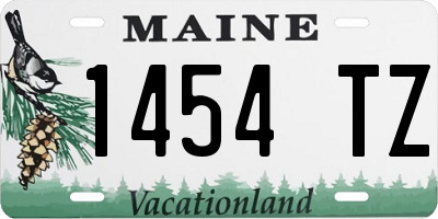 ME license plate 1454TZ