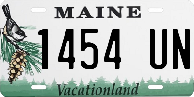 ME license plate 1454UN