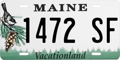ME license plate 1472SF