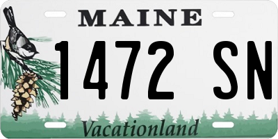 ME license plate 1472SN