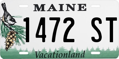 ME license plate 1472ST