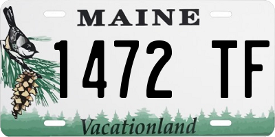 ME license plate 1472TF