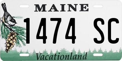 ME license plate 1474SC