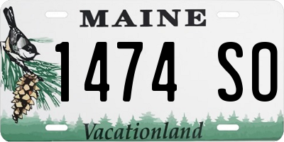 ME license plate 1474SO