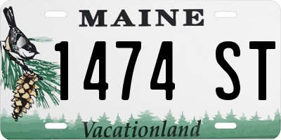 ME license plate 1474ST
