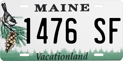 ME license plate 1476SF