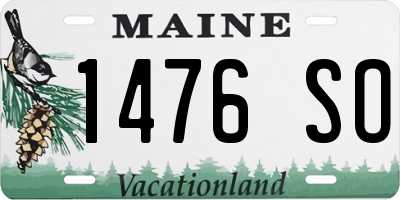 ME license plate 1476SO
