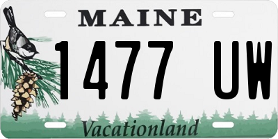ME license plate 1477UW