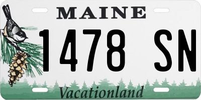ME license plate 1478SN