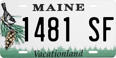 ME license plate 1481SF
