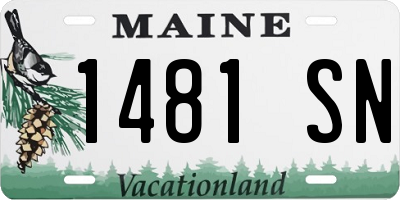 ME license plate 1481SN