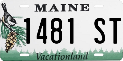 ME license plate 1481ST