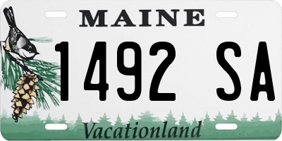 ME license plate 1492SA