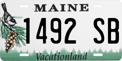 ME license plate 1492SB