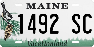 ME license plate 1492SC