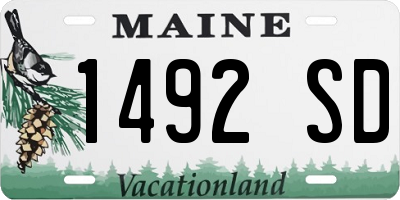 ME license plate 1492SD