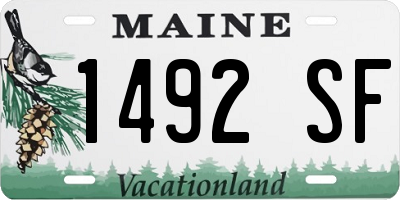 ME license plate 1492SF