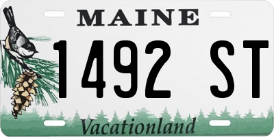 ME license plate 1492ST