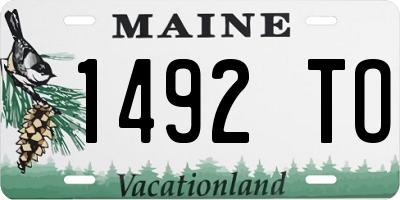 ME license plate 1492TO