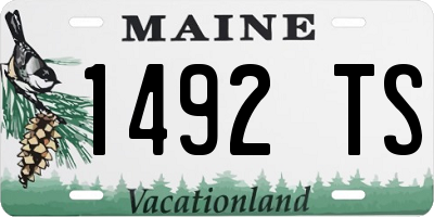 ME license plate 1492TS