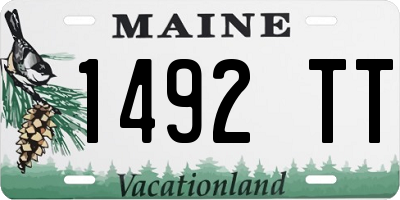 ME license plate 1492TT