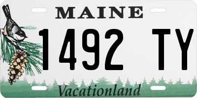 ME license plate 1492TY