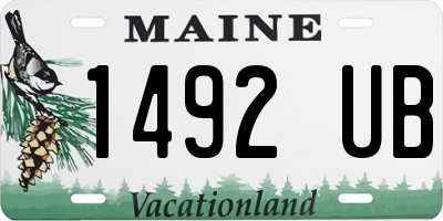 ME license plate 1492UB