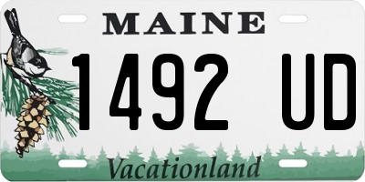 ME license plate 1492UD